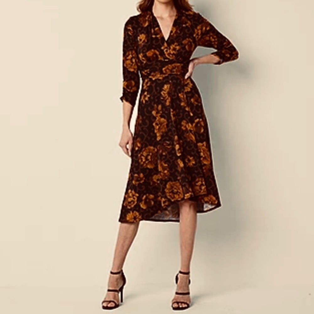 [Plus Size] Perceptions Women 3/4 Sleeve Floral Fit and Flare Dress size 2X